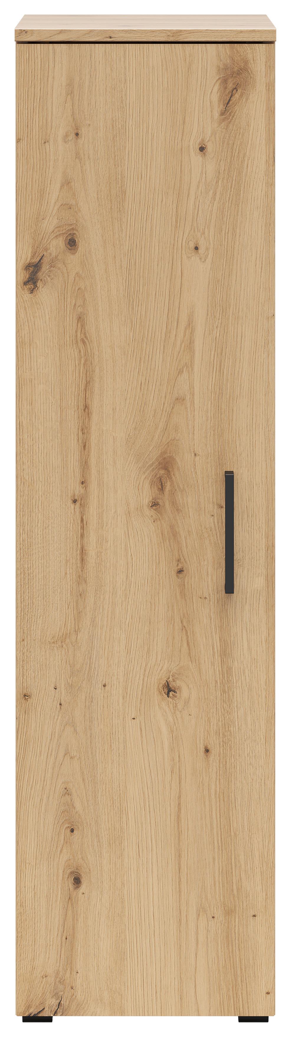 Skříň CABINET š: 30 cm - černá/dub artisan, Moderní, kompozitní dřevo/plast (30/115/40cm)