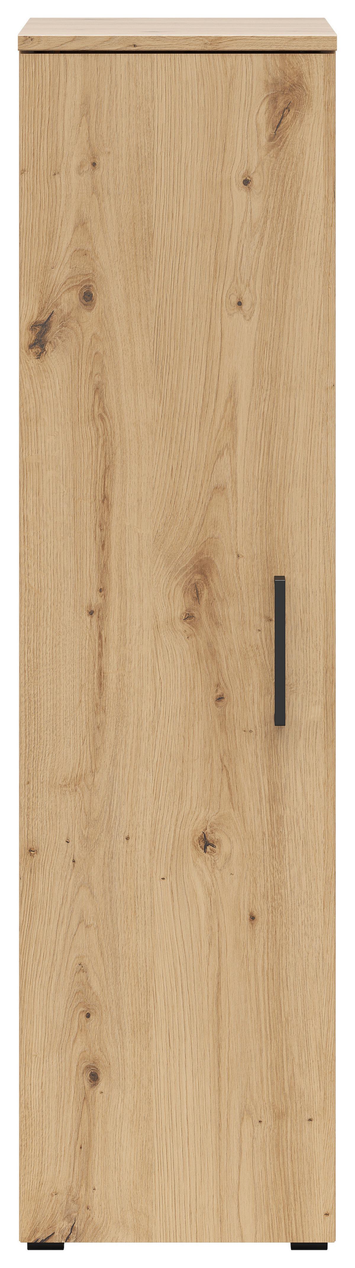 Skriňa CABINET š: 30 cm - čierna/dub artisan, Modern, kompozitné drevo/plast (30/115/40cm)
