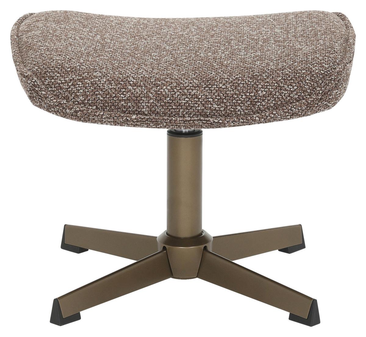 Taburet ALBA, hnědá tkanina, max. do 120 kg - bronzová/hnědá, Moderní, kov/textil (46/36/36cm) - Mömax