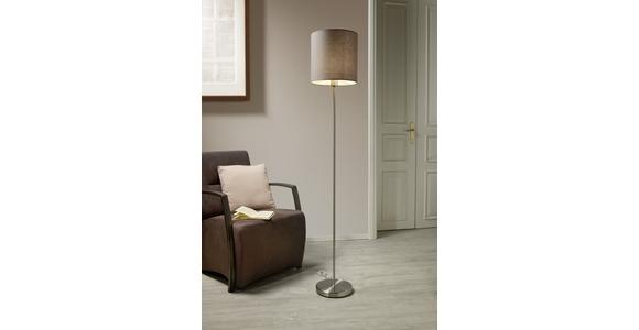 Stehlampe Mariella Taupe mit Textil-Schirm - Taupe/Weiß, KONVENTIONELL, Textil/Metall (28/157.5cm) - James Wood