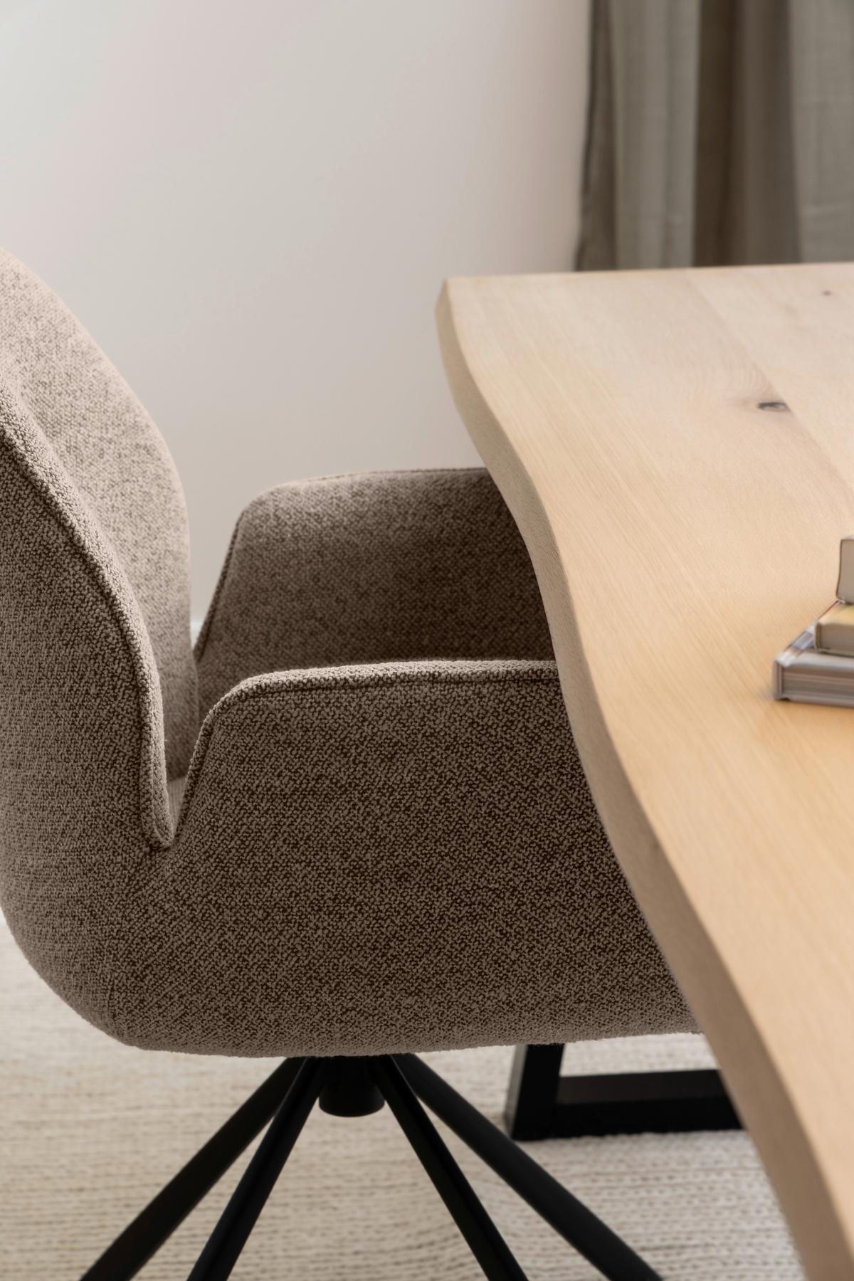 Esstisch Malika B: 100cm Eiche - Eichefarben/Schwarz, Design, Holz (220/100/75cm) - MID.YOU