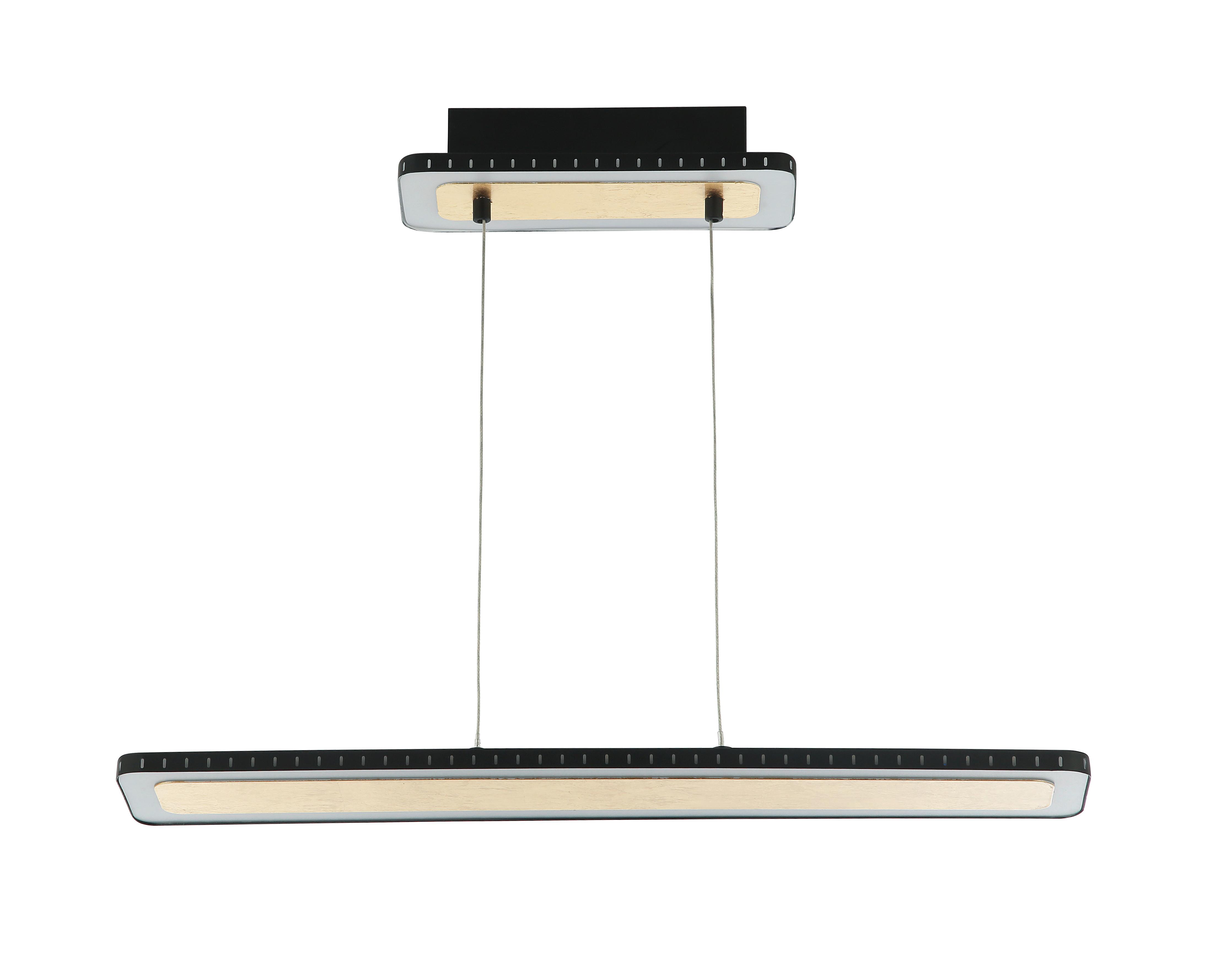 LED-Hängeleuchte Go Solaris H: 120 cm 2-Flammig dimmbar - Goldfarben/Schwarz, Design, Metall (70/12/120cm)