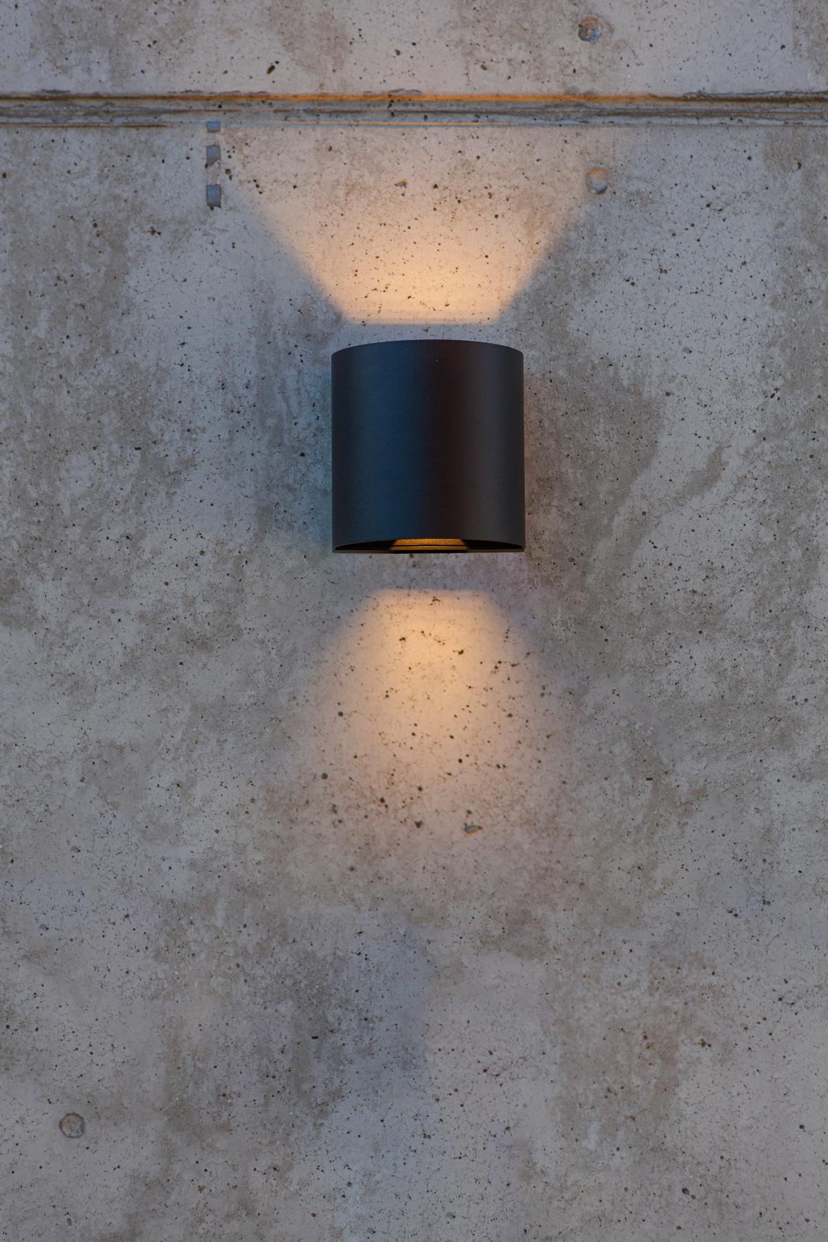 Außenwandleuchte Gemini Beams Schwarz L: 11 Cm - Schwarz, Basics, Metall (11/11/7,3cm)