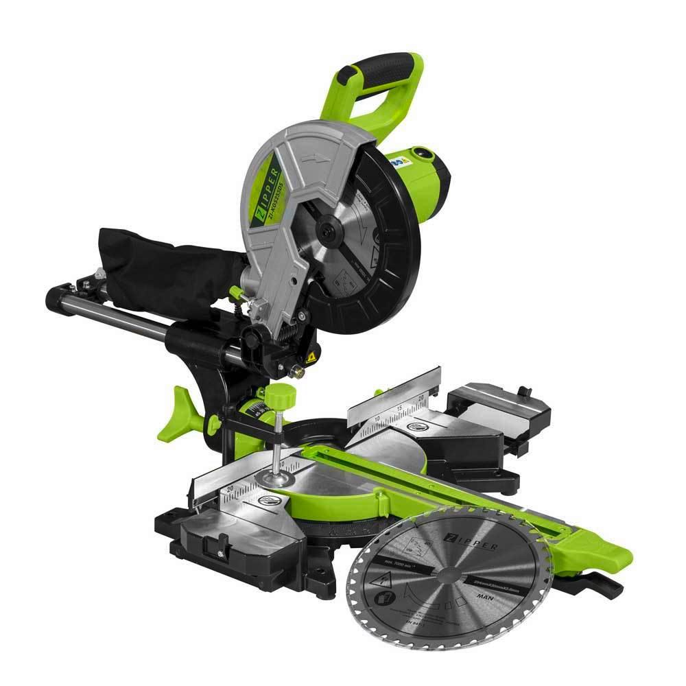 Kappsäge Zi-kgs255ds Metall Mit Arbeitslaser 230 V, 2000 W - Grün, Basics, Metall (78/450/58,5cm) - Zipper