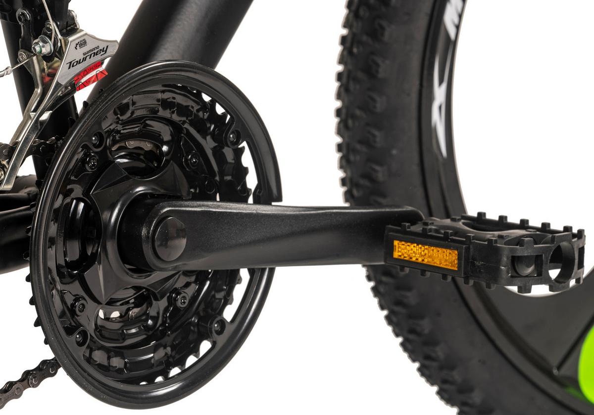 Mountainbike, Schwarz/grün 26 Zoll, Rahmen 46 Cm - Schwarz, Basics, Metall (25/140/60cm)