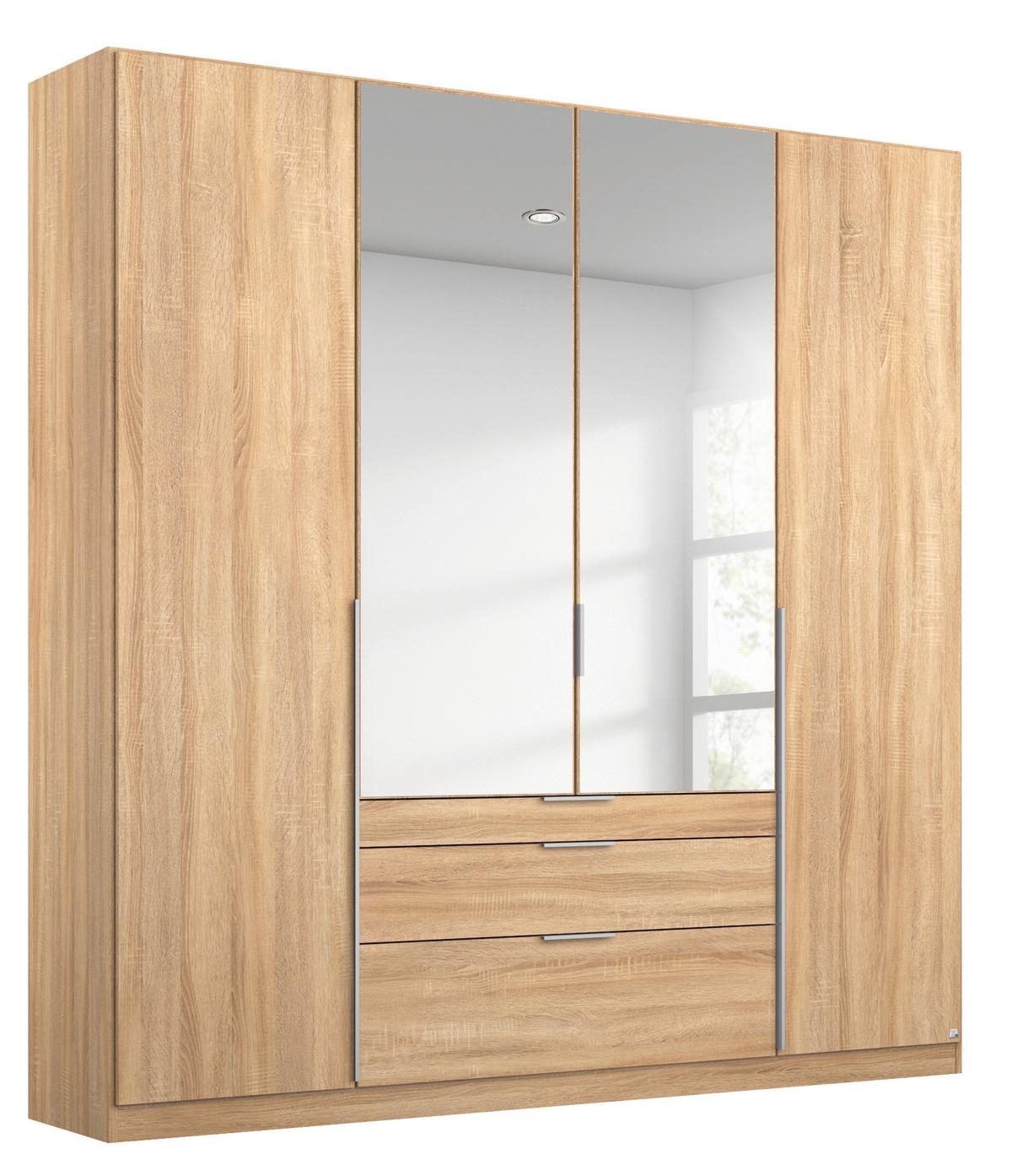 Drehtürenschrank 181cm Alabama, Sonoma Eiche Dekor - Silberfarben/Sonoma Eiche, MODERN, Holzwerkstoff (181/229/54cm) - Rauch Möbel