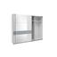 Schwebetürenschrank mit Spiegel 270cm Bristol, Weiß/Hellgrau - Hellgrau/Weiß, Design, Glas/Holzwerkstoff (270/210/61cm) - Livetastic Schwebetürenschrank mit Spiegel 270cm Bristol, Weiß/Hellgrau - Hellgrau/Weiß, Design, Glas/Holzwerkstoff (270/210/61cm) - Livetastic