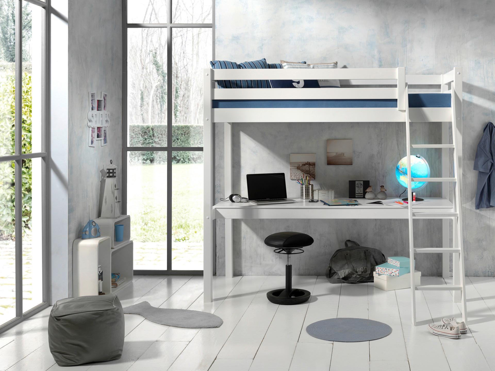 Hochbett Pino B: 164,5 cm Weiß