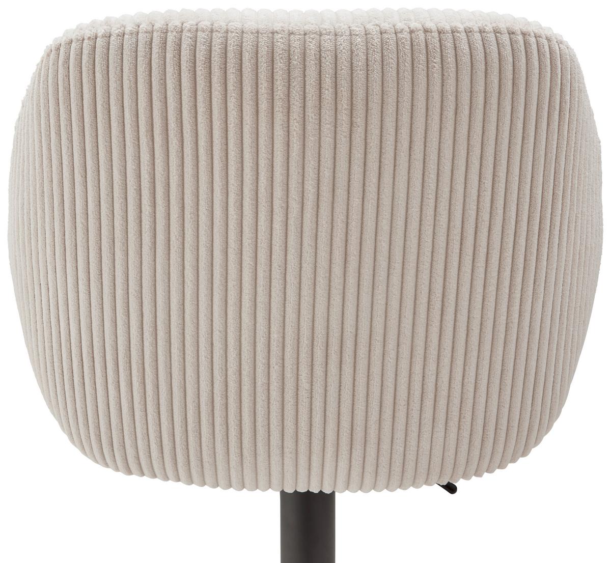 Barhocker Kiana - Beige/Schwarz, LIFESTYLE, Textil/Metall (44/95-117/55cm) - Livetastic