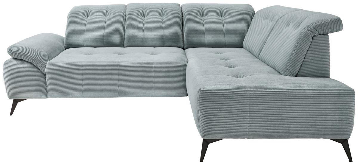 Ecksofa Fiore, Hellblau S: 272x200 cm - Schwarz/Hellblau, MODERN, Textil (272/200cm) - Livetastic