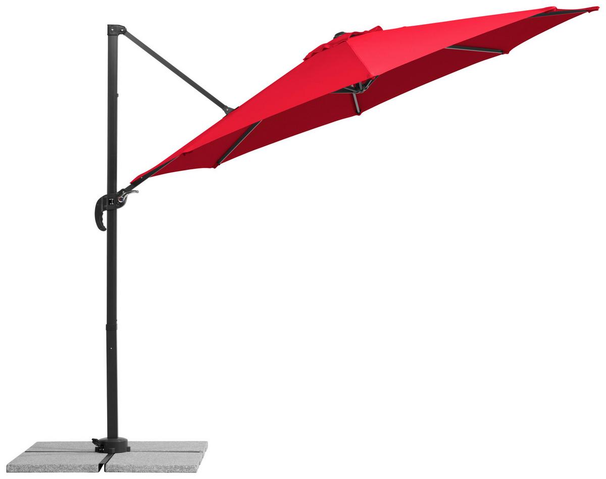 Ampelschirm Rhodos Junior BxHxT: 352x244x300 cm Rot - Anthrazit/Rot, Basics, Textil/Metall (352/244/300cm) - Schneider