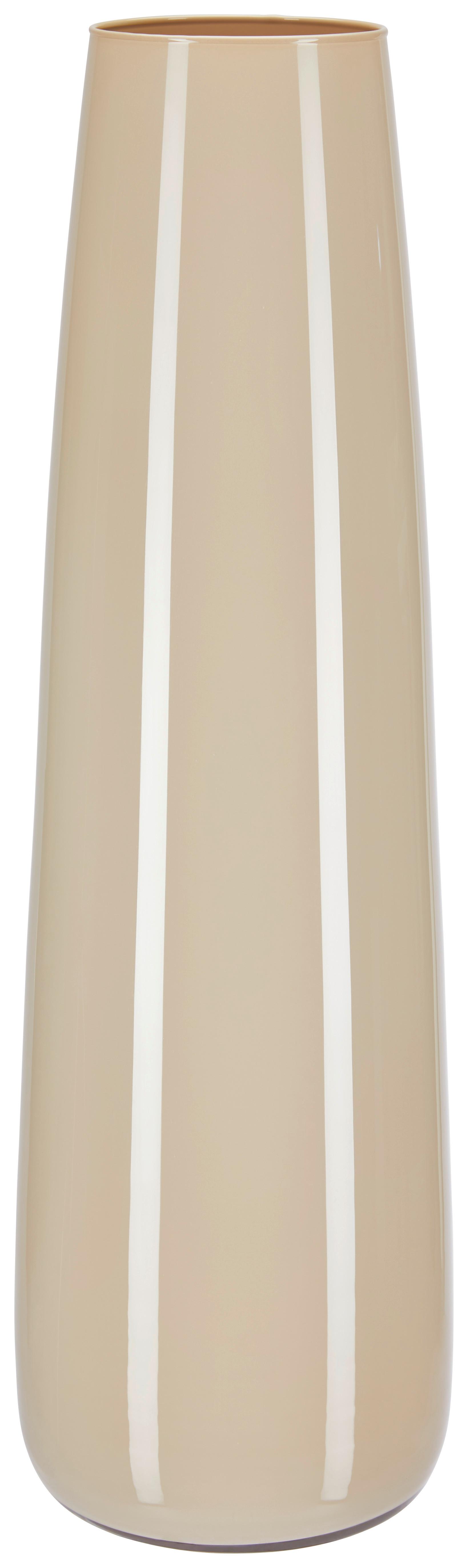 Vase Flora Konisch Kalk-Soda-Glas Beige H: 60 cm - Beige, Basics, Glas (18/60cm) - Ondega