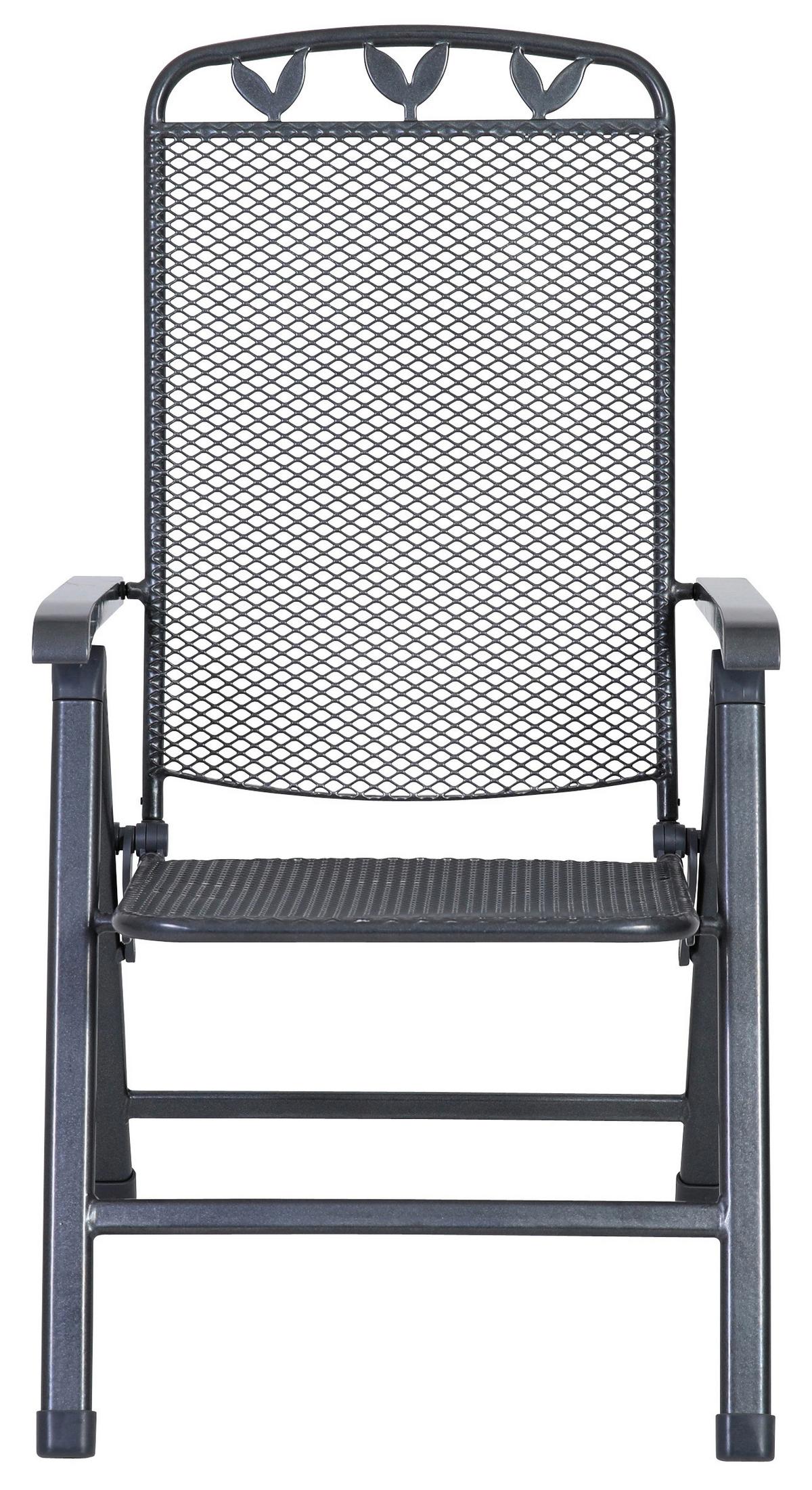 Gartensessel Klappbar Toulouse Metall - Grau, Basics, Metall (58/108/64cm) - Gardenson