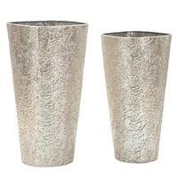 Vase Argelux Set 2 Pcs Silberfarben B: 41 cm - Silberfarben, Basics, Metall (41/80,5/41 cm)