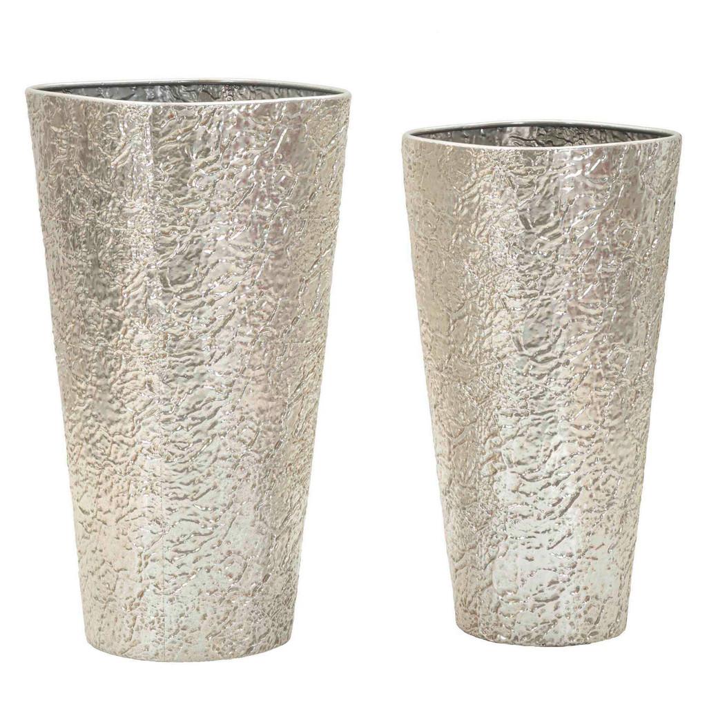 Vase Argelux Set 2 Pcs Silberfarben B: 41 cm