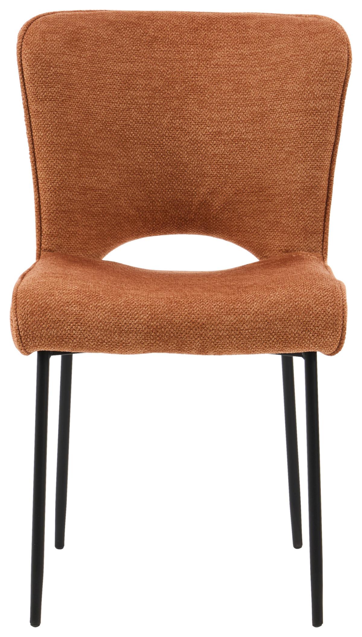 Židle Johanna, tmavě oražová - tmavě oranžová/černá, Moderní, kov/textil (49/84/59,5cm) - Mömax