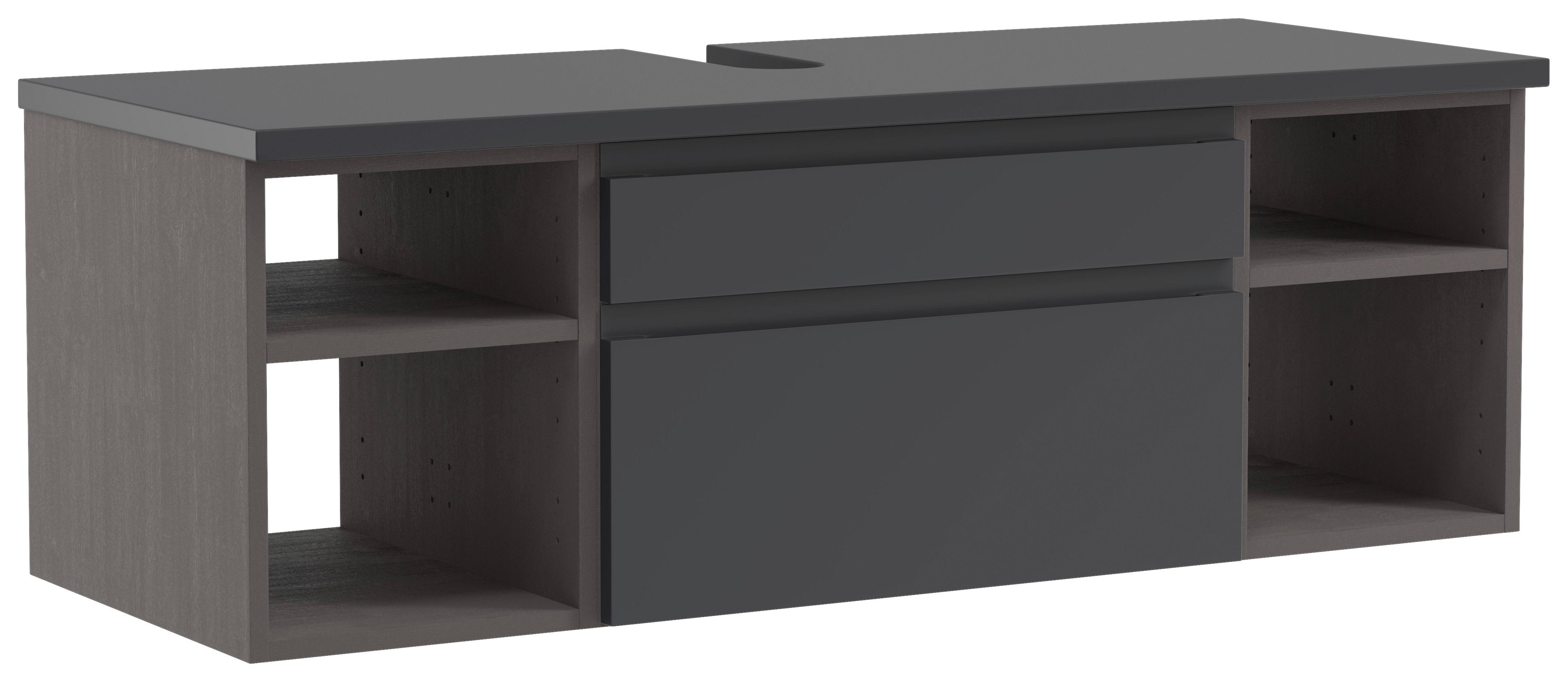 Hängender Waschbecken- unterschrank Arosa B: 120 cm - Graphitfarben/Grau, MODERN, Holzwerkstoff (120/41/47cm) - Held