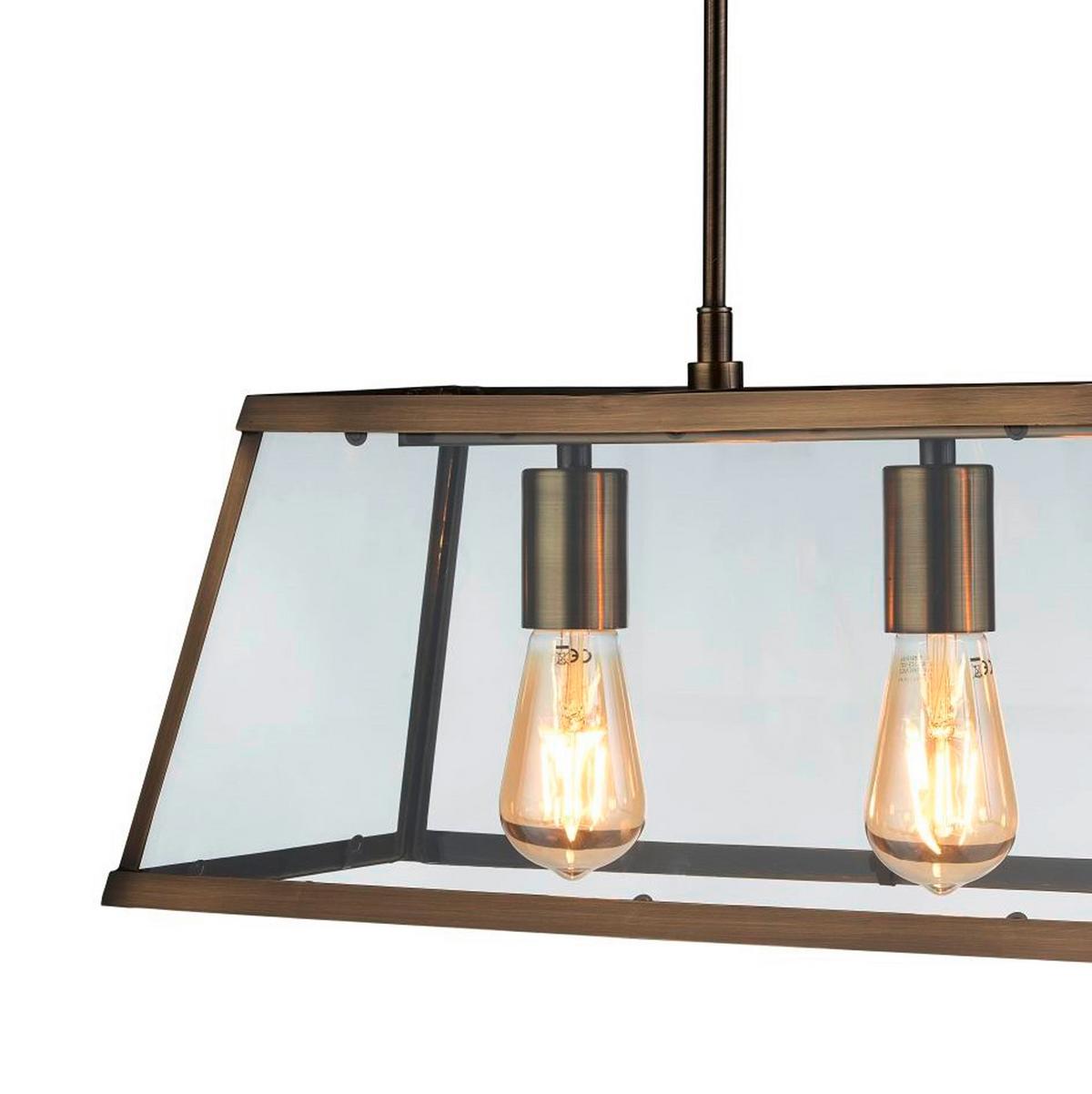 Hängeleuchte Voyager 4613-3ab - Messingfarben, Design, Glas/Metall (65/100/20cm)