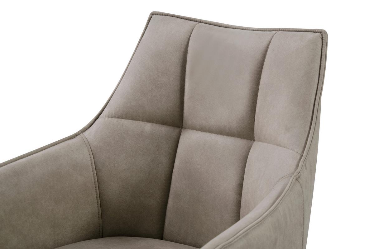 Armlehnstuhl Luna drehbar hellgrau, B: 57cm - Hellgrau/Schwarz, MODERN, Holz/Textil (57/90/62cm)