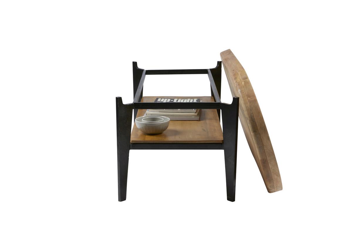 COUCHTISCH Mangoholz B: 120cm - Schwarz/Naturfarben, Design, Holz/Metall (120/50/40cm) - MID.YOU