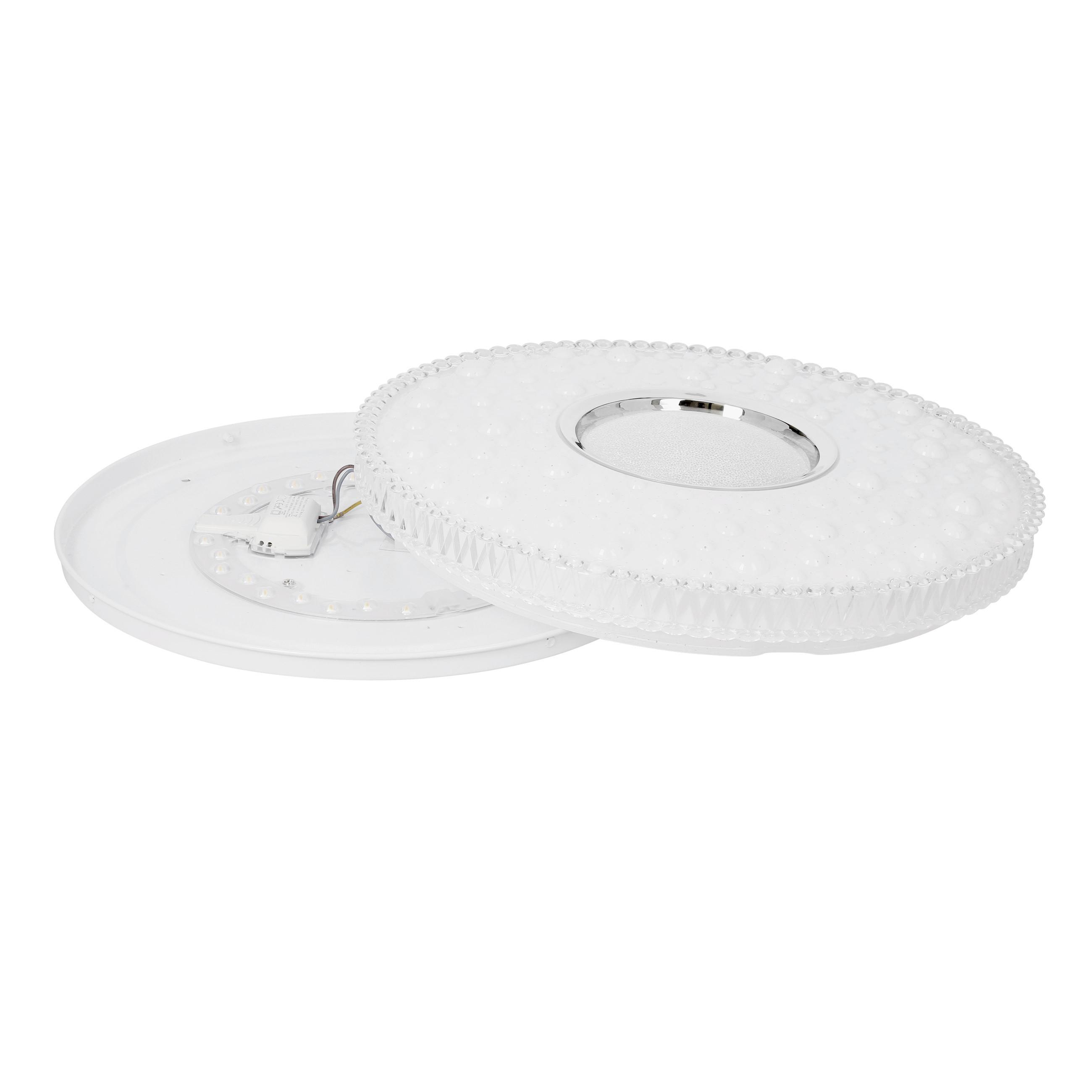 LED-Deckenleuchte Bubbles - Chromfarben/Transparent, KONVENTIONELL, Kunststoff/Metall (38/38/7cm)