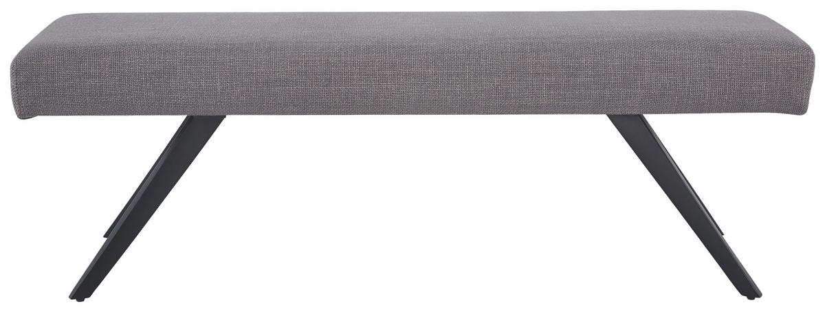 Sitzbank Andros Ohne Lehne Hellgrau, B: 140 Cm - Hellgrau/Schwarz, KONVENTIONELL, Textil/Metall (140/49/47cm) - MID.YOU