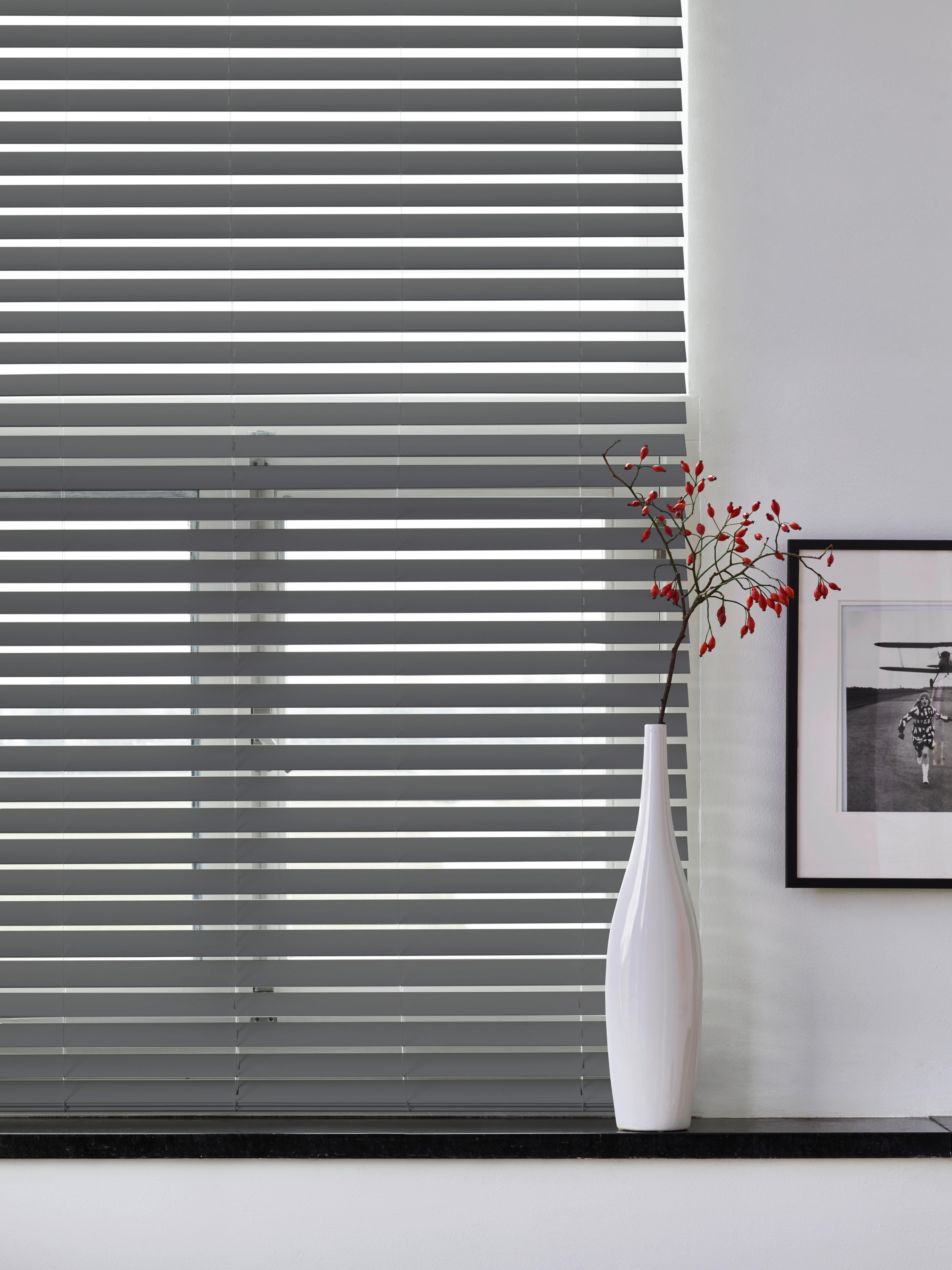 Jalousie 210x175 cm mit Schnurzug und Wendestab - Anthrazit, Design, Kunststoff (210/175cm)