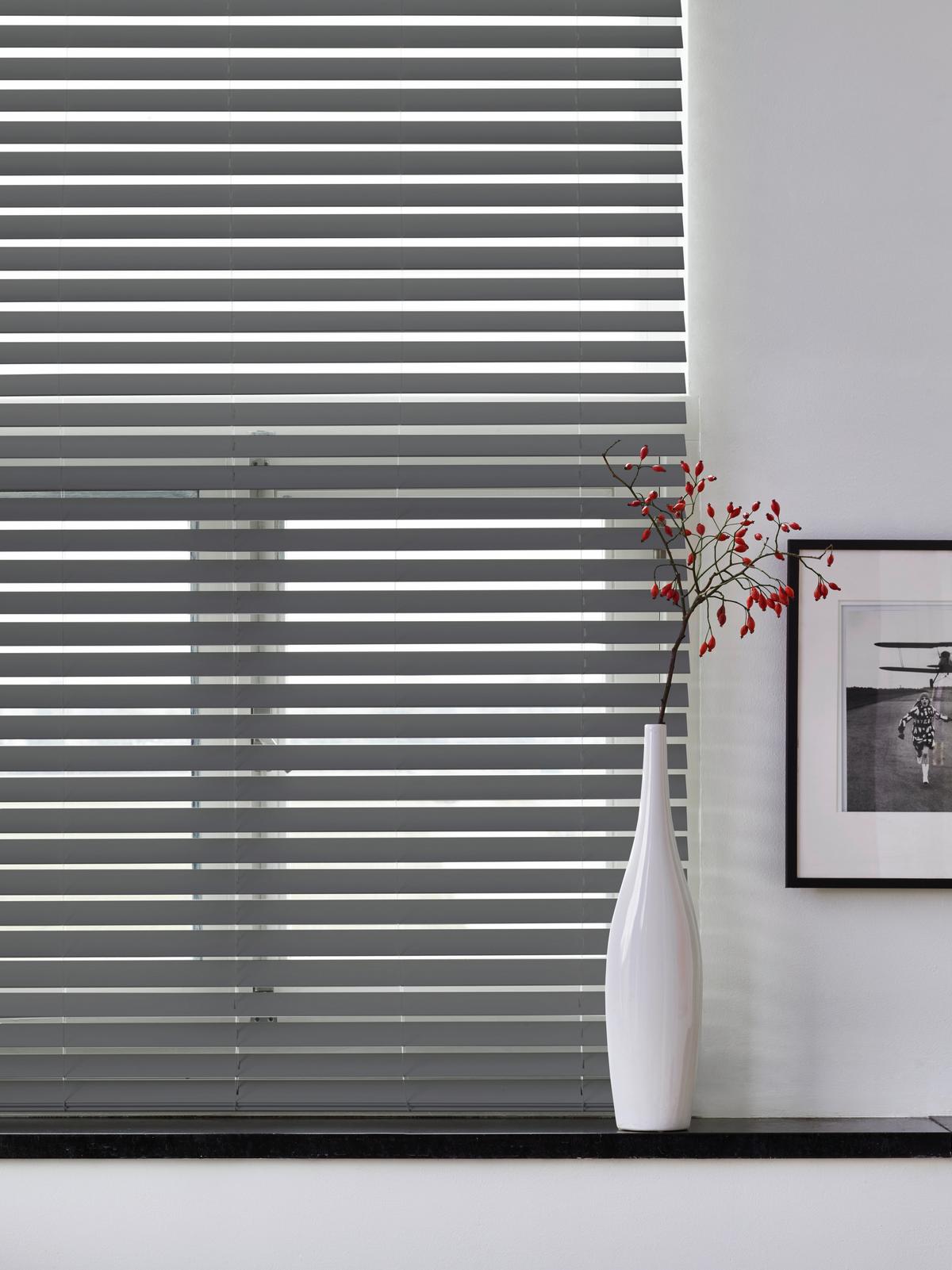 Jalousie 210x175 cm mit Schnurzug und Wendestab - Anthrazit, Design, Kunststoff (210/175cm)