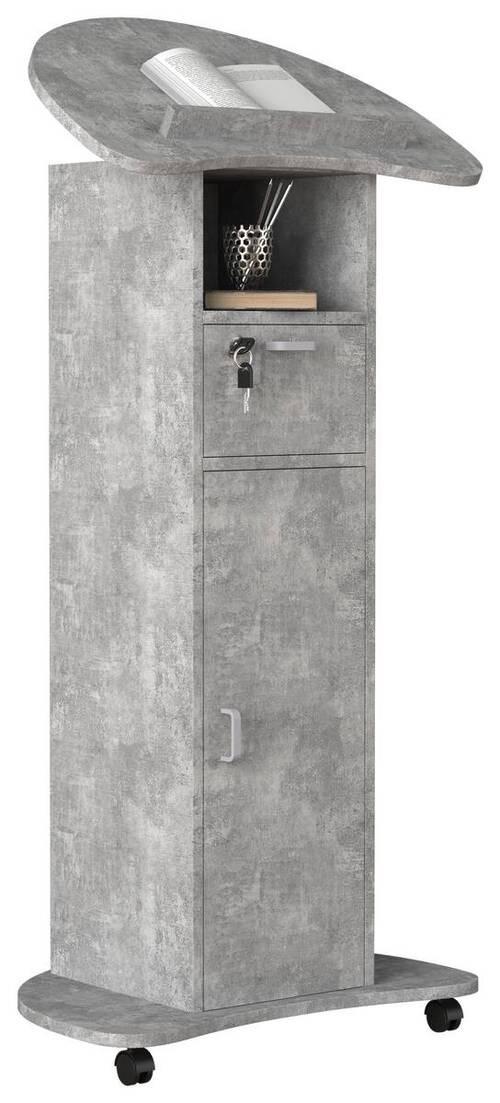 Stehpult Redola L B: 56 cm Graumit Stauraum - Grau, MODERN, Holzwerkstoff (56cm) - MID.YOU