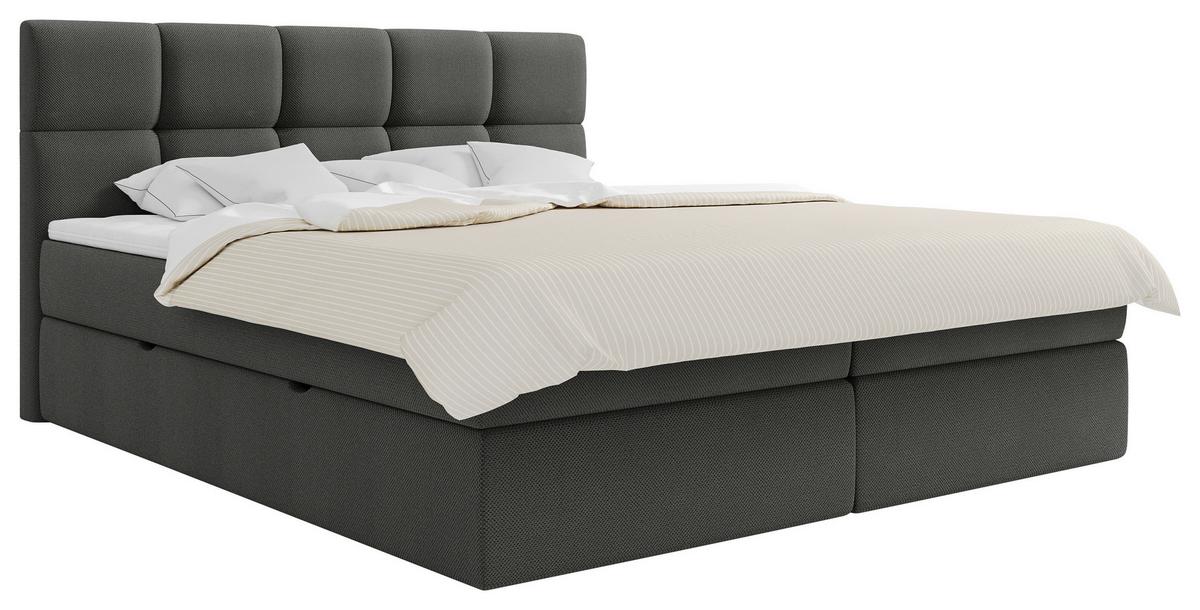 Boxbett Lorie Ii - Dunkelgrau/Schwarz, MODERN, Holz/Holzwerkstoff (160/200cm) - MID.YOU