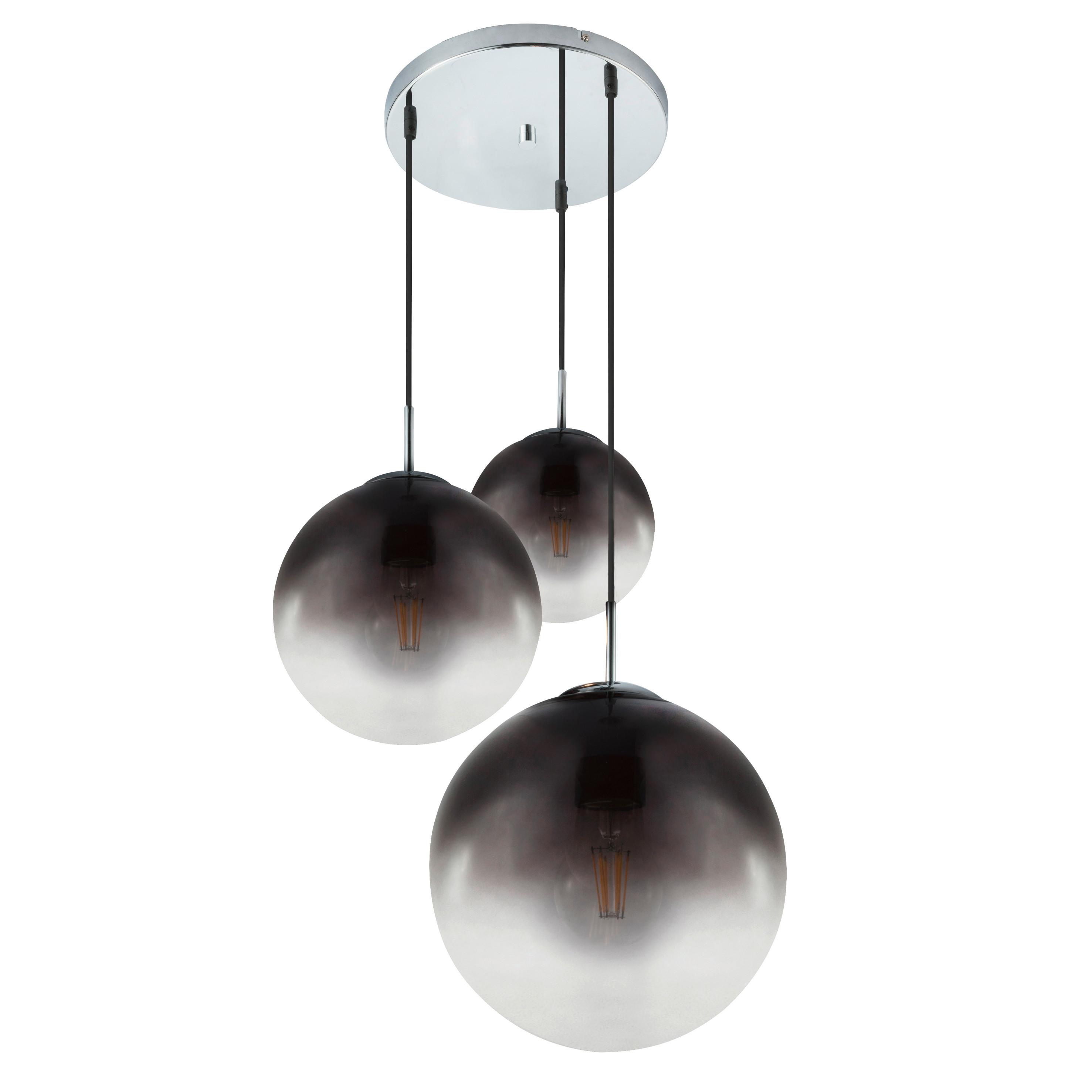 Hängeleuchte Jiop - Chromfarben, KONVENTIONELL, Glas/Metall (51/120cm)