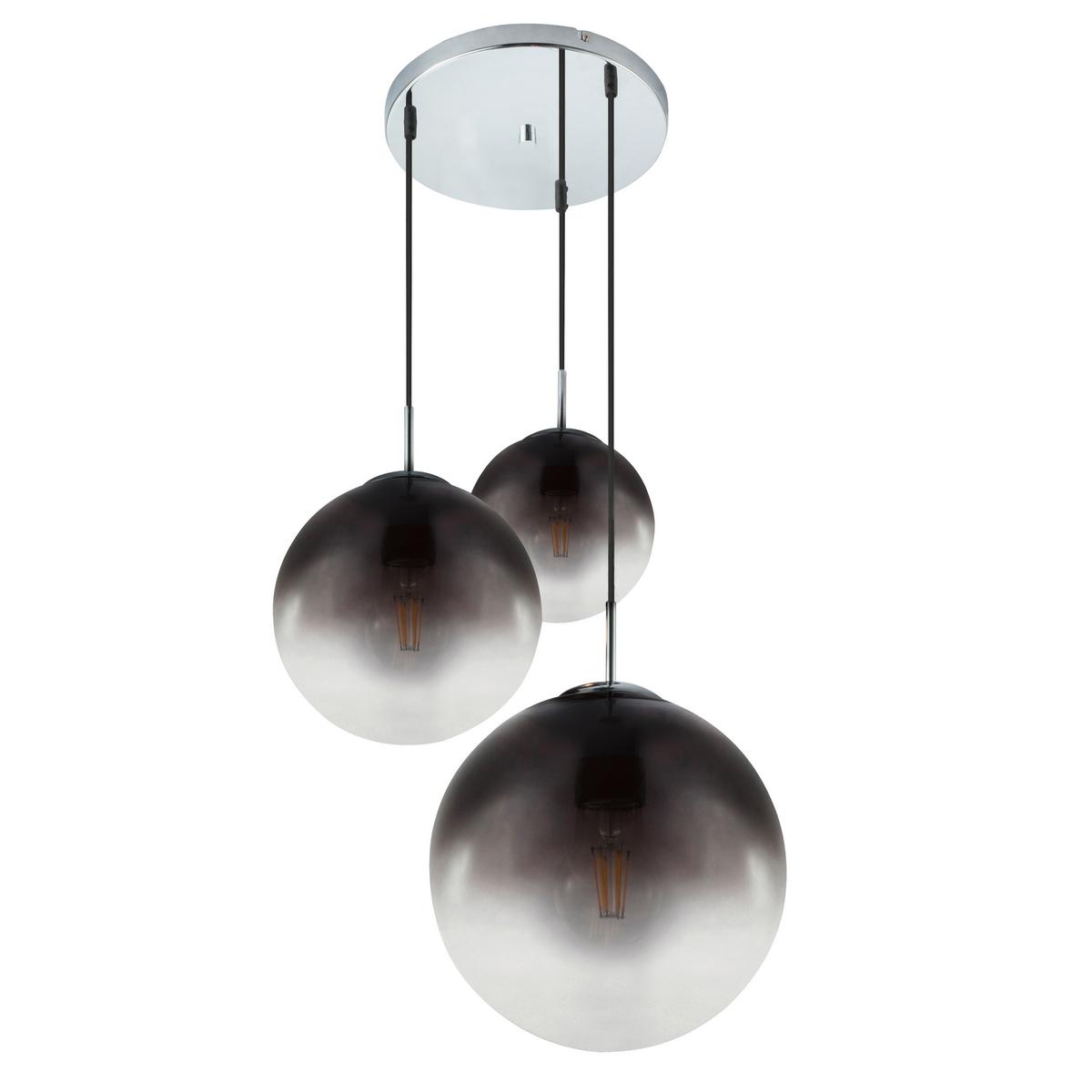 Hängeleuchte Jiop - Chromfarben, KONVENTIONELL, Glas/Metall (51/120cm)