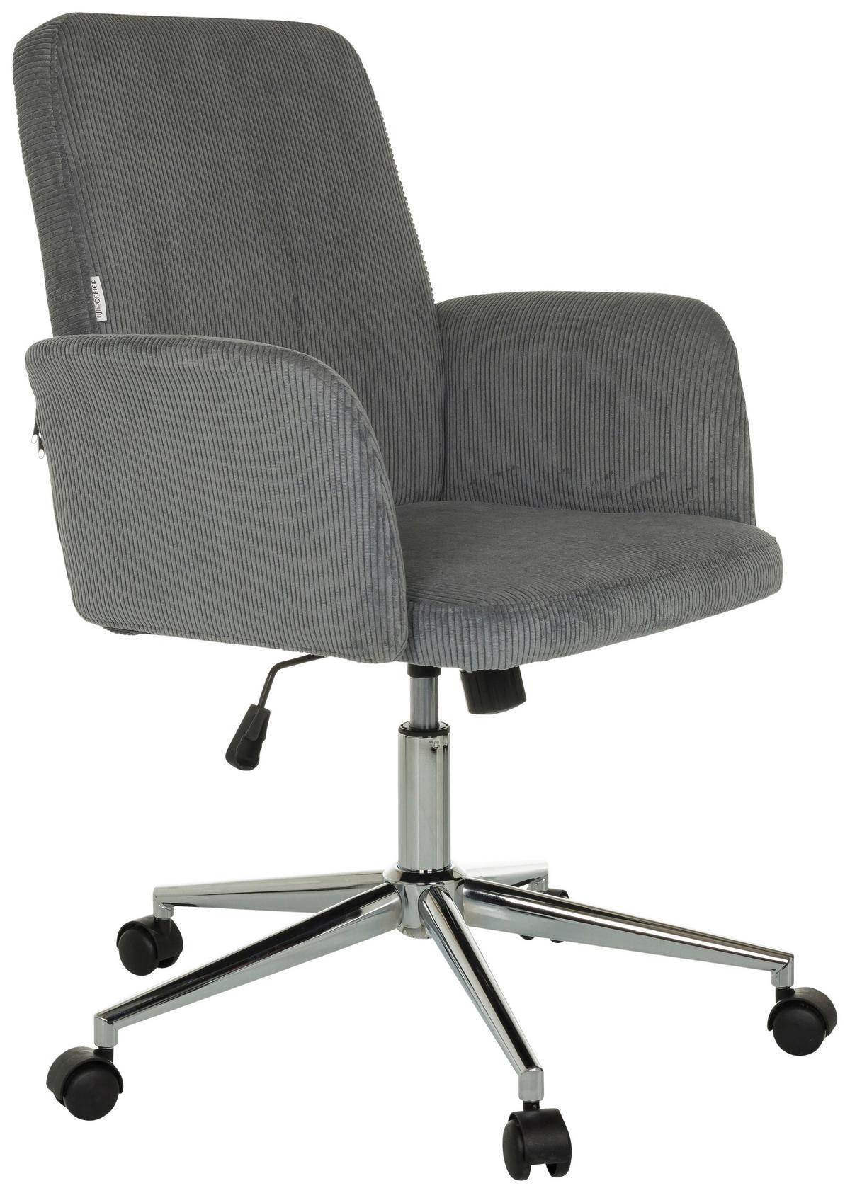 Drehstuhl Solao Cord Grau B: 70 Cm - Silberfarben/Grau, MODERN, Kunststoff/Textil (70/93-103/70cm) - MID.YOU