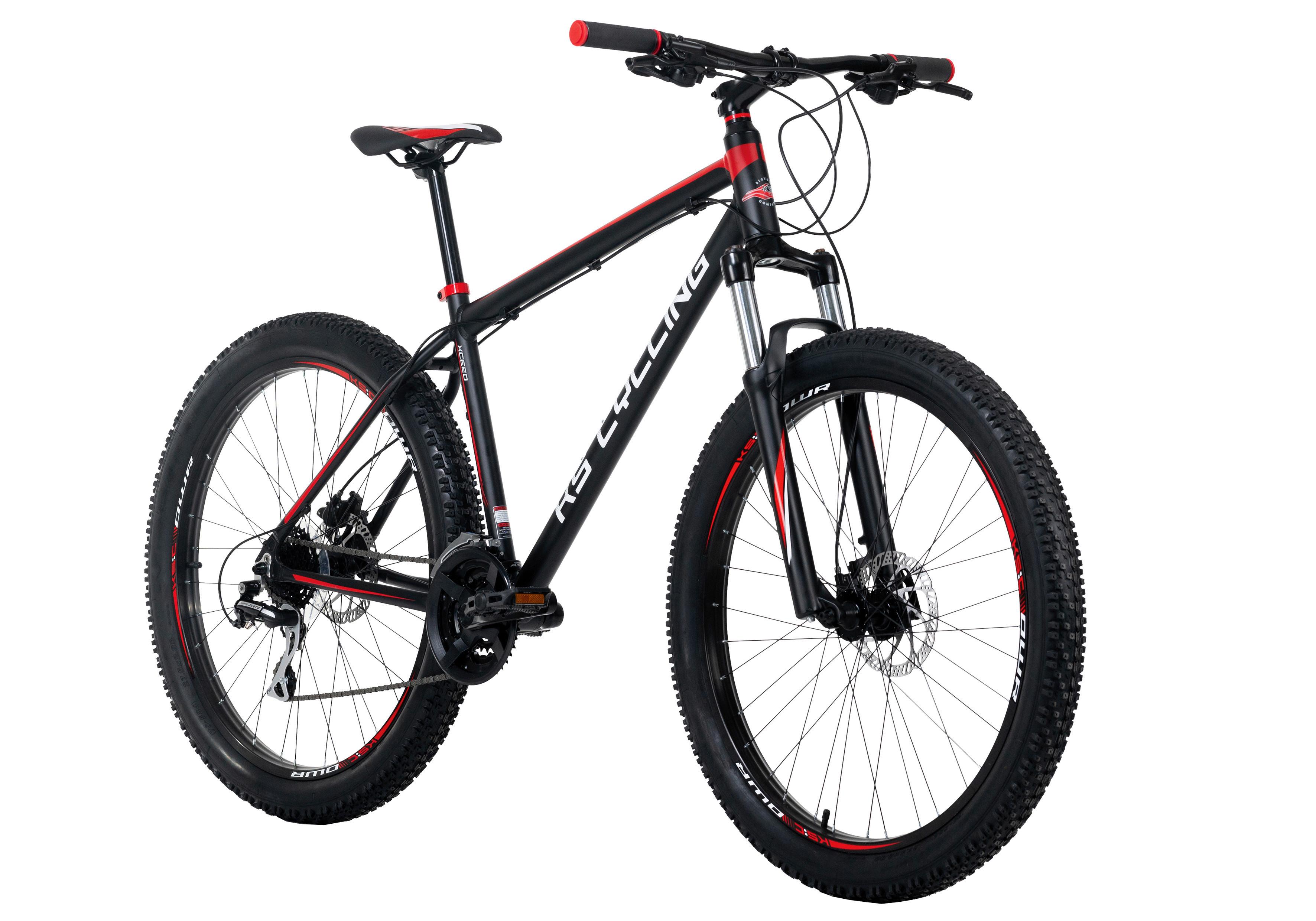 Mountainbike Hardtail 27,5 Zoll Xceed 24 Gänge - Rot/Schwarz, Basics, Metall (180/70/80cm) - KS Cycling