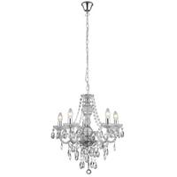 Kronleuchter Marie Therese 5-Flammig, Chromfarben - Chromfarben, KONVENTIONELL, Kunststoff/Metall (55/130cm)