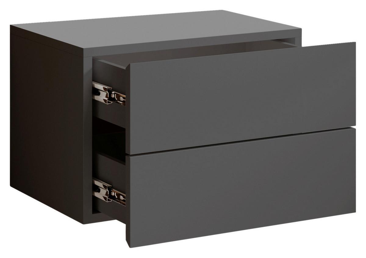 Nachkästchen Graphitfarben H: 28 cm Cabo - Graphitfarben, MODERN, Holzwerkstoff (42/28/30cm) - Livetastic