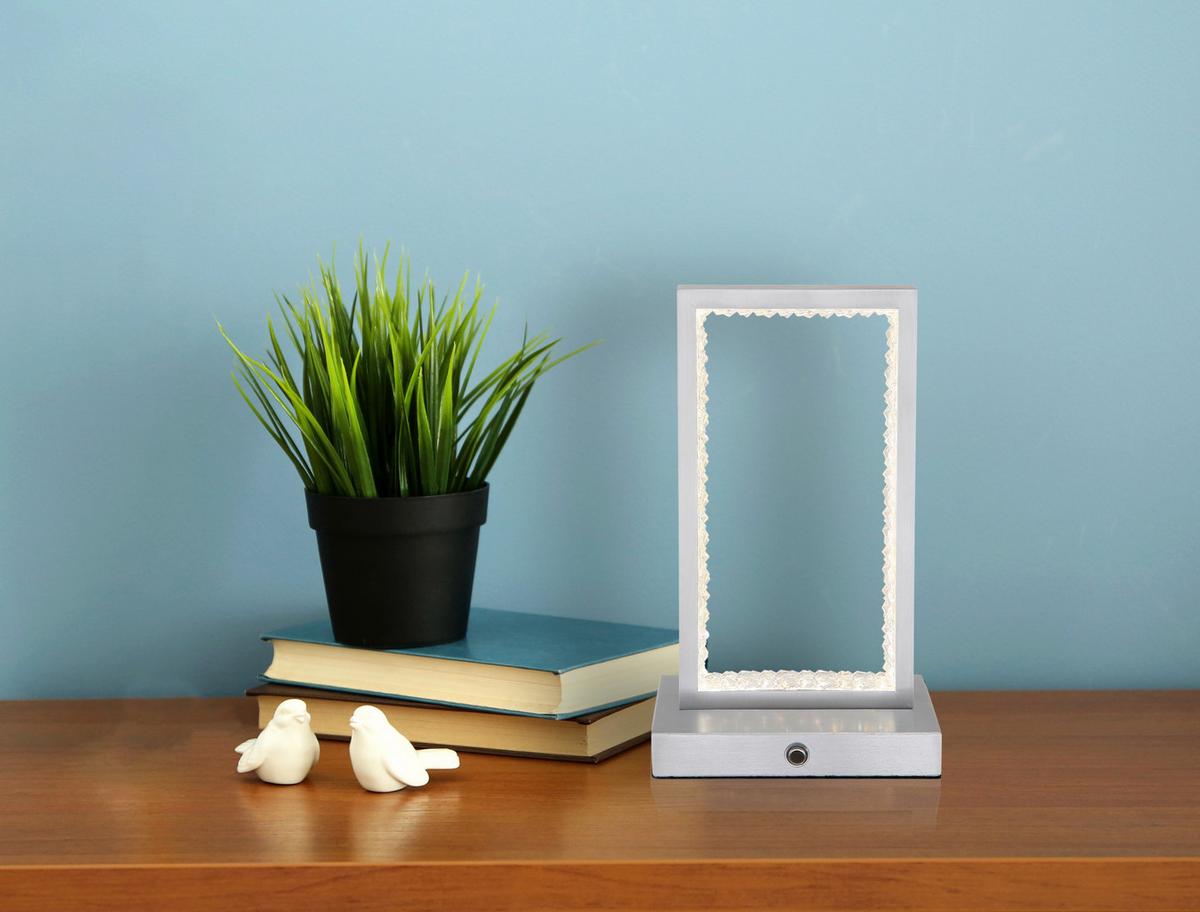 Akku-tischleuchte 24008a - Klar, Design, Kunststoff/Metall (14/7,5/23cm) - Globo