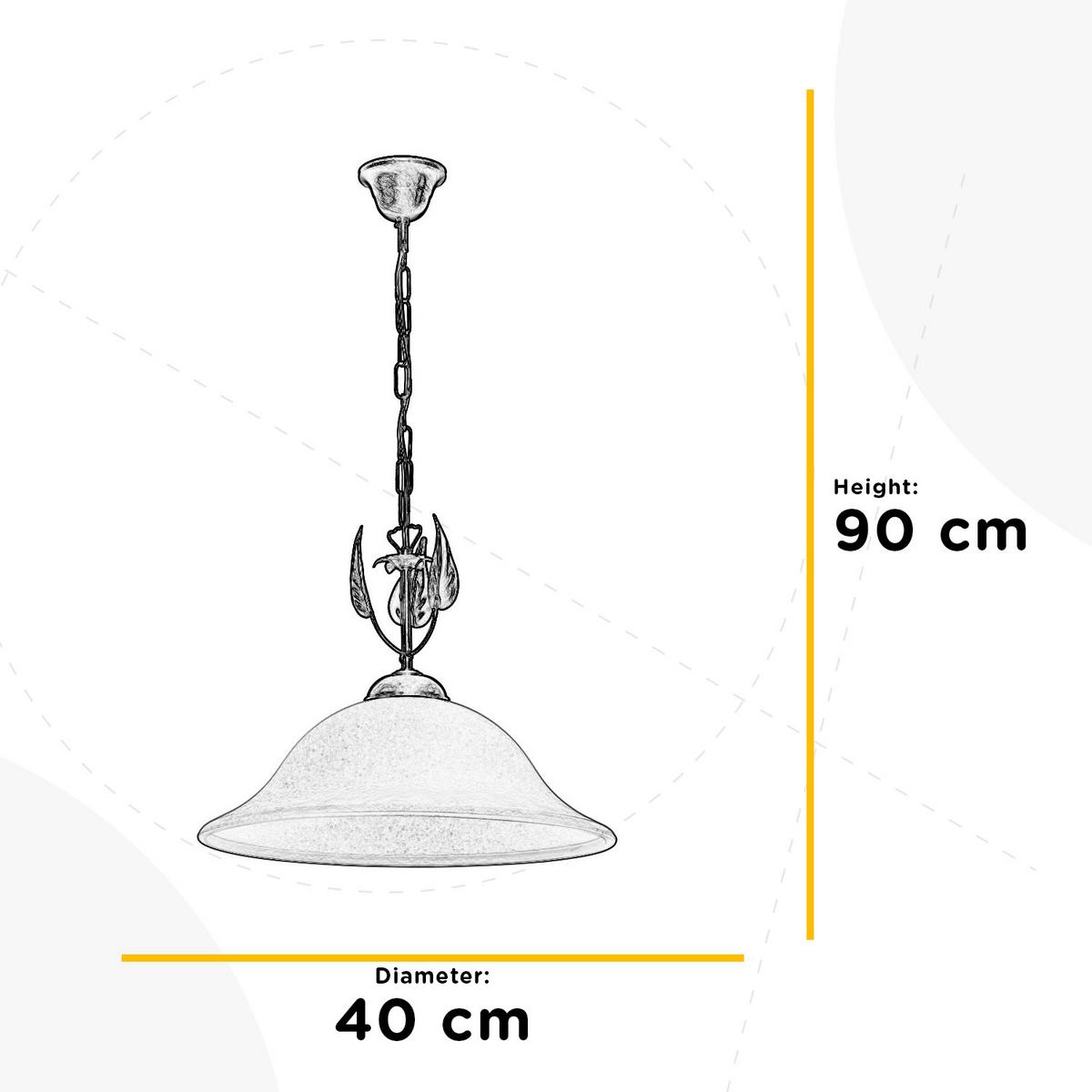 Hängeleuchte Klar Bronzefarben L: 40 cm - Klar/Bronzefarben, KONVENTIONELL, Glas/Metall (40/40/90cm)