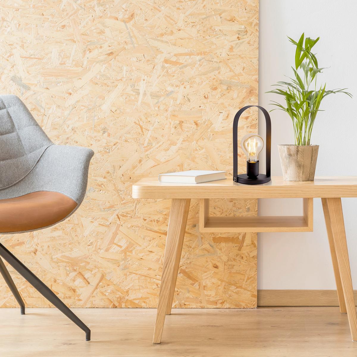 Tischlampe Faro Schwarz Vintage Style - Schwarz, Design, Metall (13,5/28,5cm) - Näve