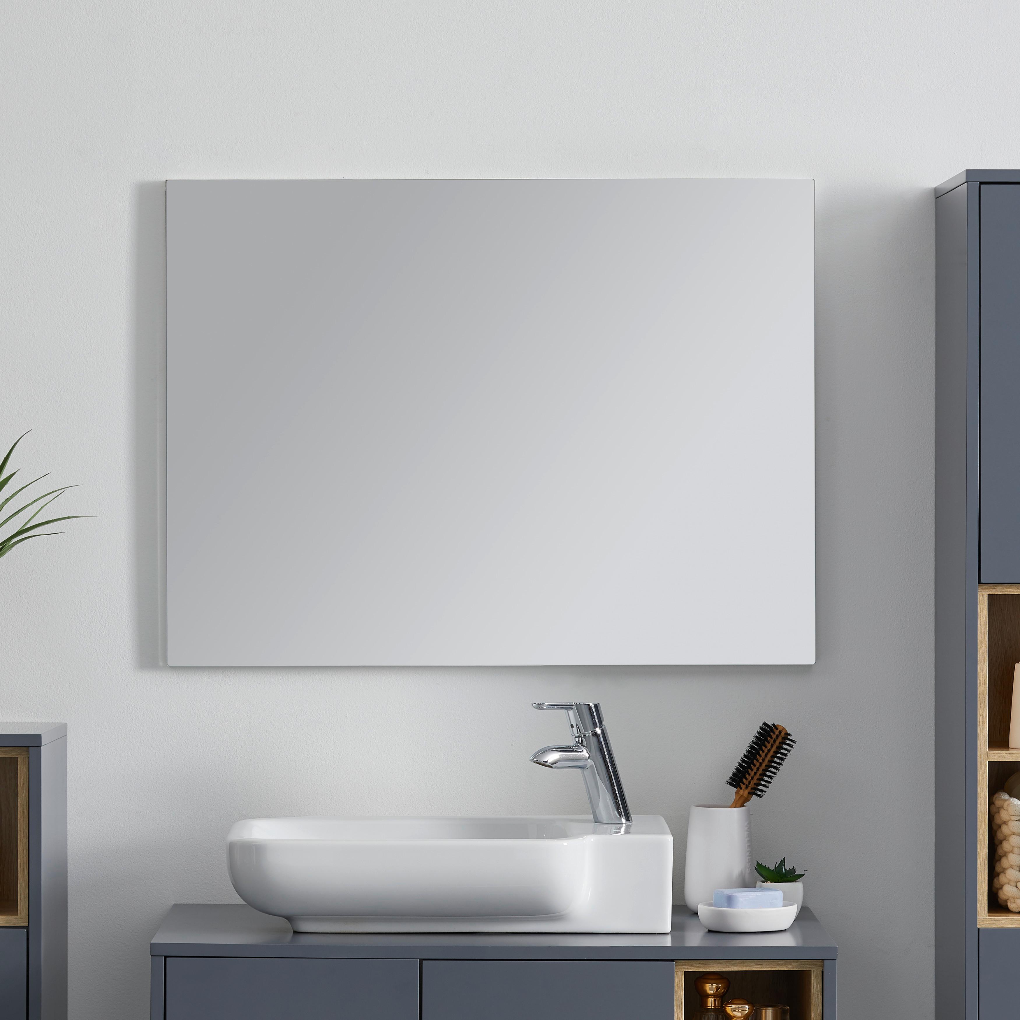 Zrkadlo Luciano Šírka 80cm - sivá/biela, Moderný, sklo (80/60/1,8cm) - Bessagi Home