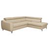 Ecksofa Aspen Lederlook Beige 245x208 Cm - Chromfarben/Beige, Design, Leder/Textil (245/208cm) - Livetastic
