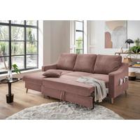 Ecksofa Valentina - Rosa/Naturfarben, Design, Textil (150/228cm) - P & B