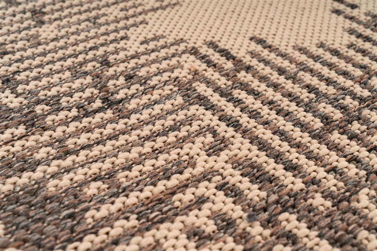 Flachwebteppich Splash 225 Braun/Creme, 80x150 cm - Creme/Braun, KONVENTIONELL, Textil (80/150cm)