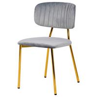 Stuhl-Set Giselle 125 Grau - Goldfarben/Grau, Design, Kunststoff/Metall (47/80/51cm) - Kayoom