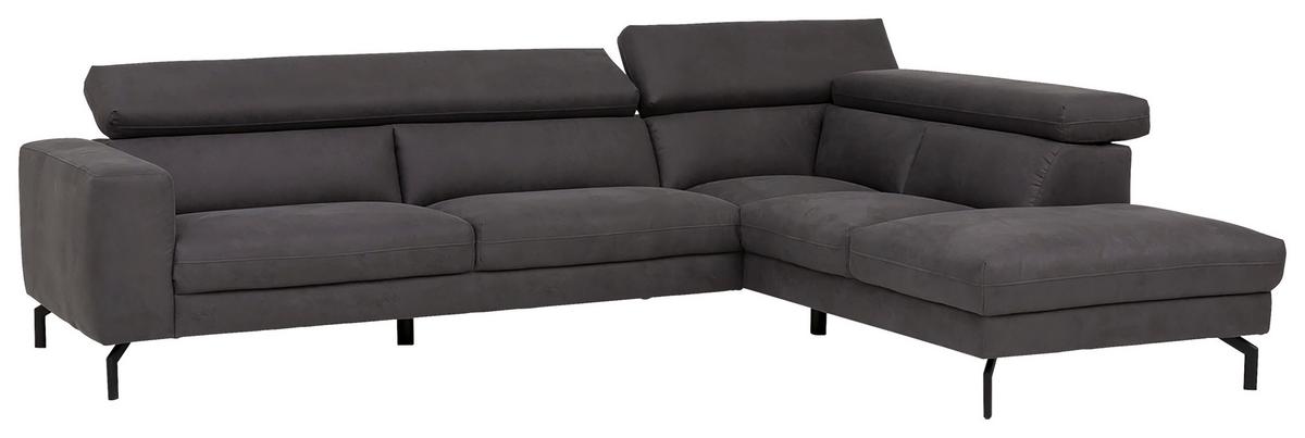 Ecksofa California - Dunkelgrau/Schwarz, MODERN, Textil (305/233cm) - Trendmanufaktur