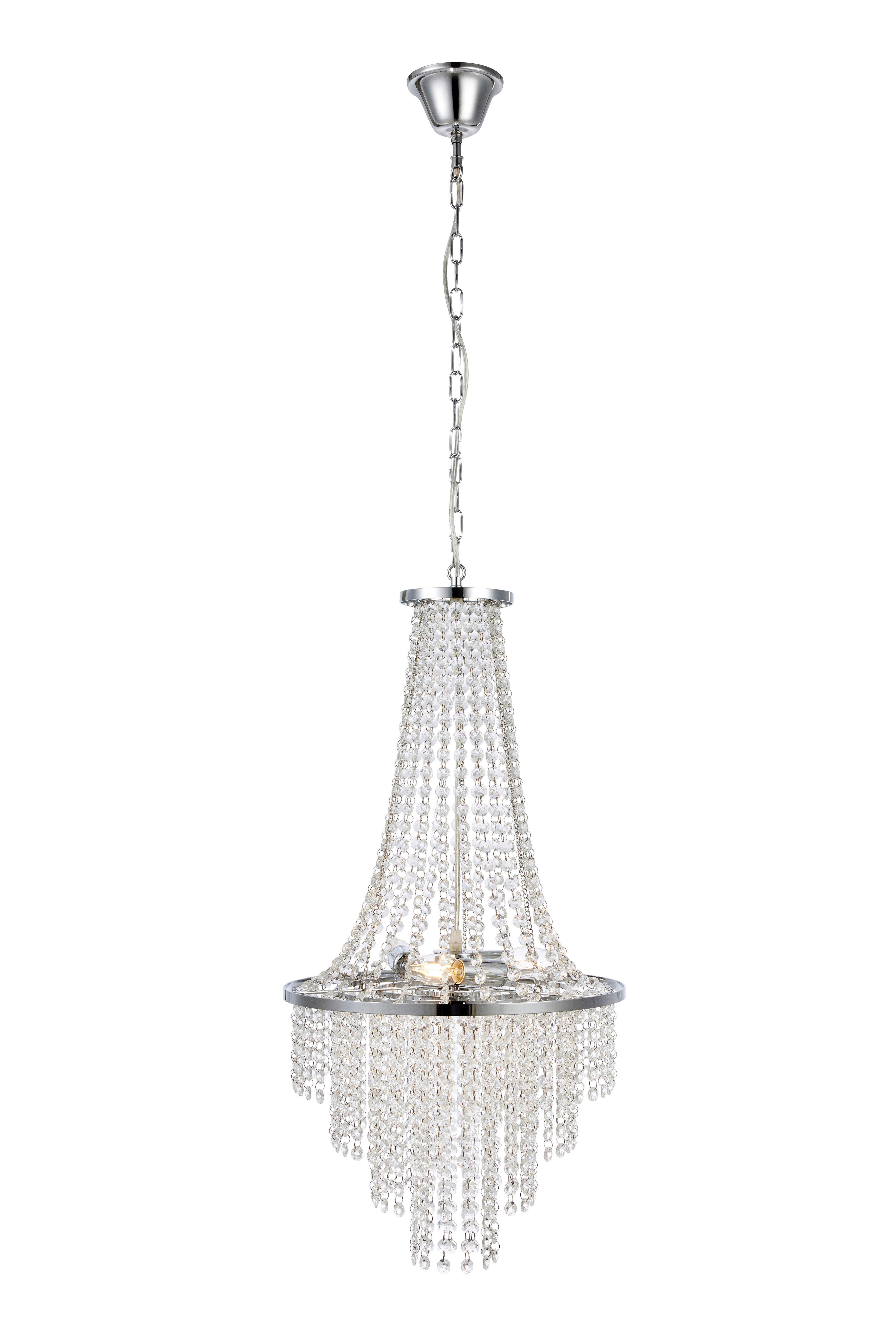 Kronleuchter Klar, Chrom, 25w - Klar/Chromfarben, Basics, Glas/Metall (38/68cm) - Markslöjd