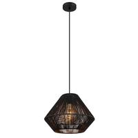 Hängeleuchte 15694hb Houdini - Schwarz/Naturfarben, KONVENTIONELL, Naturmaterialien/Kunststoff (35/120cm) - Globo