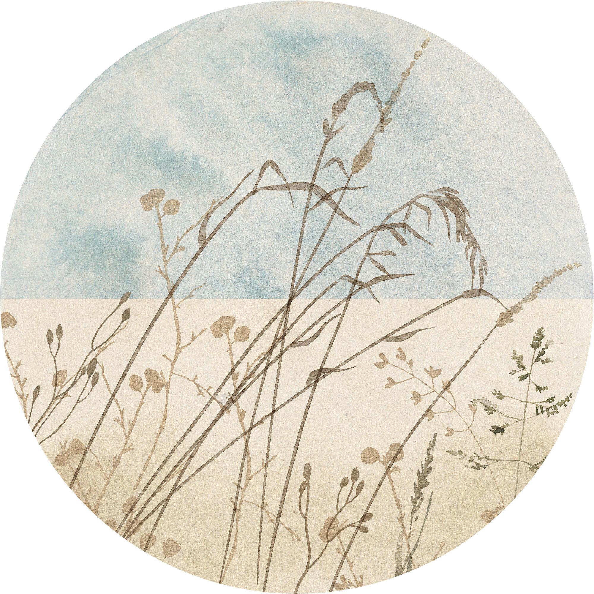 Fototapete Gazon - Blau/Braun, Trend (125cm)