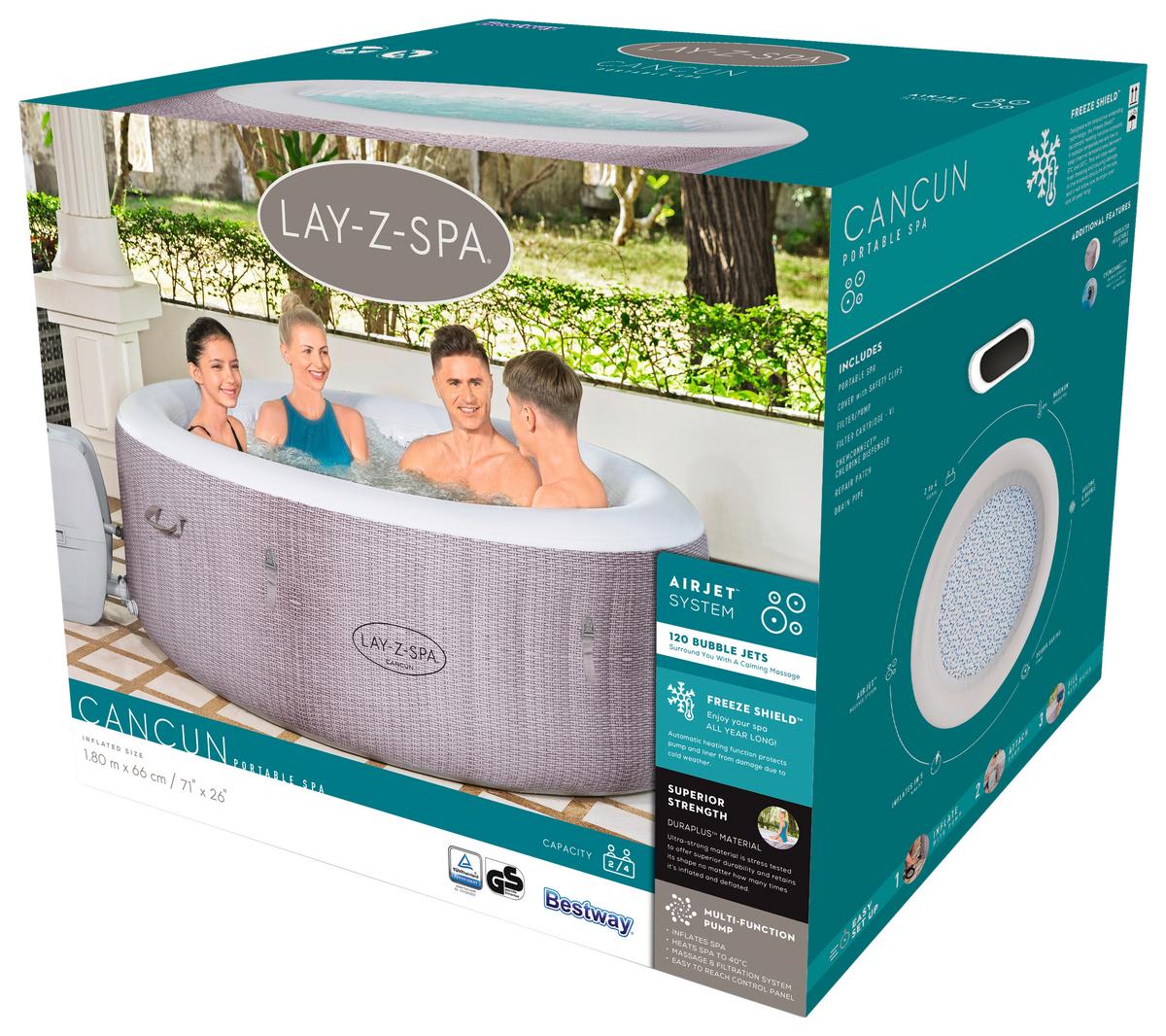Felfújható Jakuzzi Lay-Z-Spa Kb. 180/66cm - szürke, Modern, műanyag (180/66cm) - Bestway