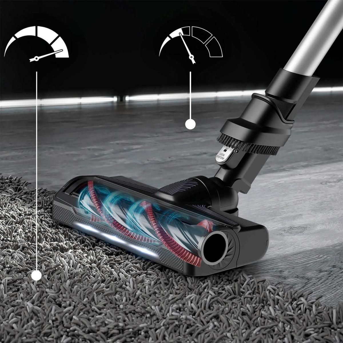 Akku-Bodenstaubsauger Lila, 250w - Lila/Hellgrau, Basics, Kunststoff/Metall (24,8/23,4/112cm) - Rowenta